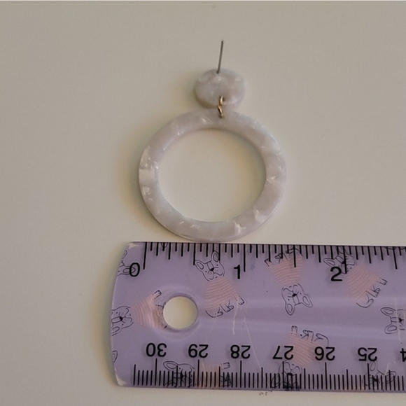 Marble Hoop Drop Earrings - Picture 4 of 8